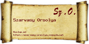 Szarvasy Orsolya névjegykártya