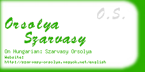 orsolya szarvasy business card